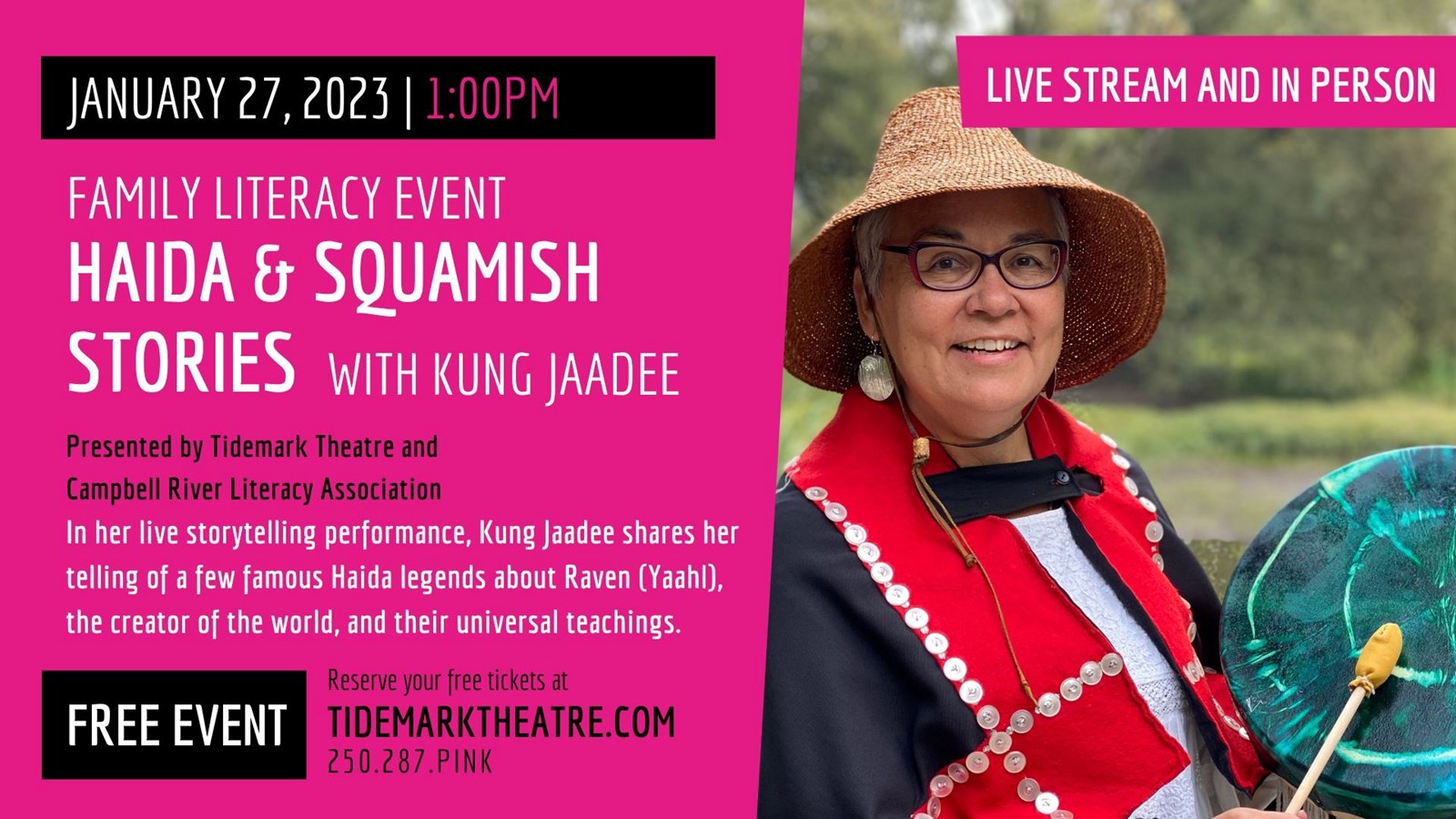 Haida & Squamish Stories Family Literacy Event January 27 at Tidemark.